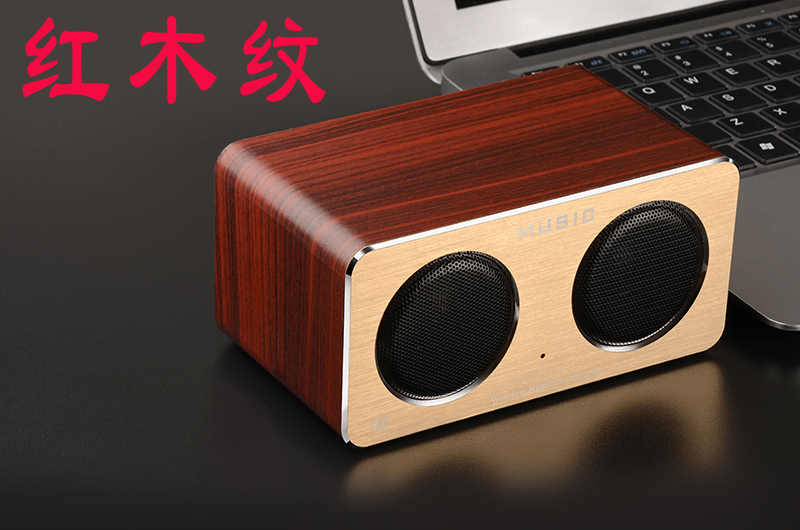 Wireless bluetooth speaker wooden subwoofer double speaker mobile phone portable card mini speaker