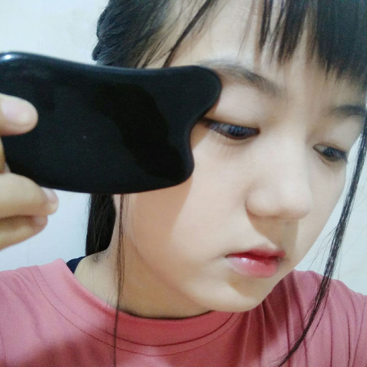 Seven gaggi old horn thickened black buffalo horn scraping plate eye face back extremities universal beauty plate