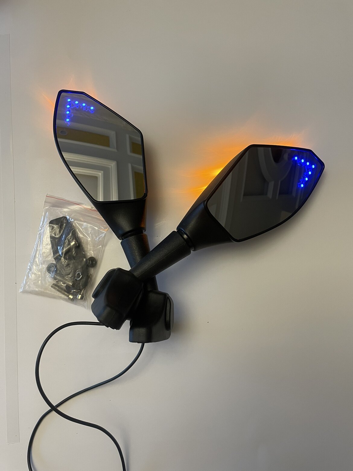 Little Ninja with lights rear mirror V6 Jiaolong mirror Phantom 450 rear mirror horizon modified rear mirror