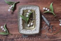 Le Ye Handmade Original New Edition Embroidered Lily of the Valley Brooch Earrings Bouquet Finished Gift Material Package