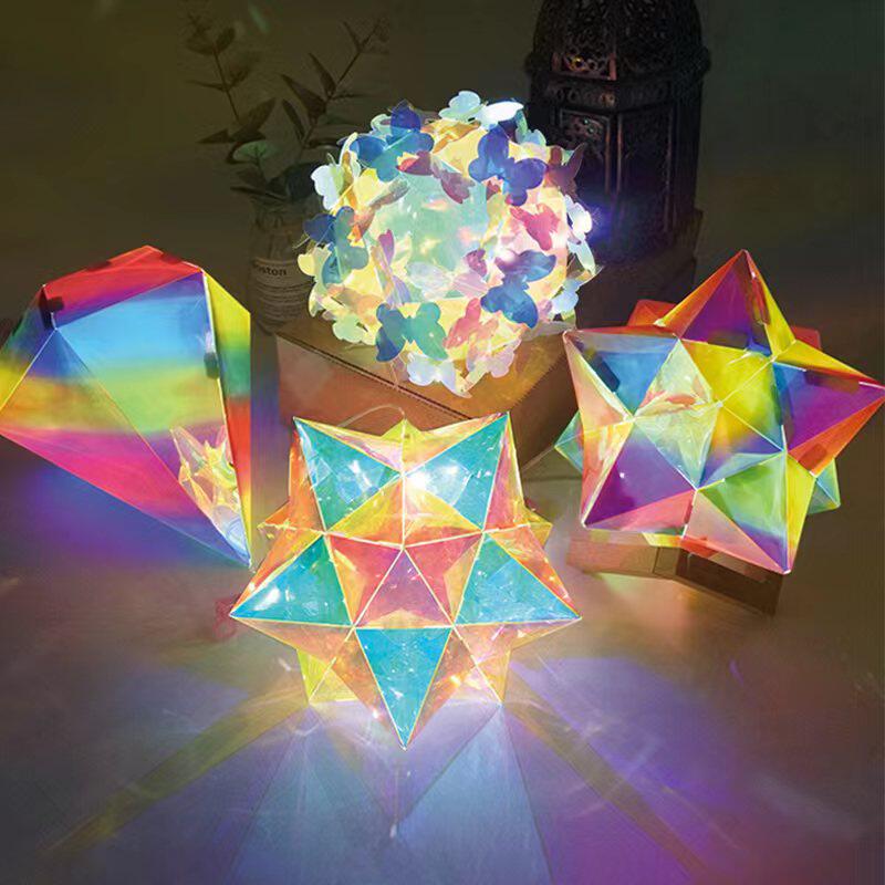 New Year's Children's Portable Lantern Market Handmade DIY Luminous Children's Portable Lantern Night Market Stall 10 Lasers