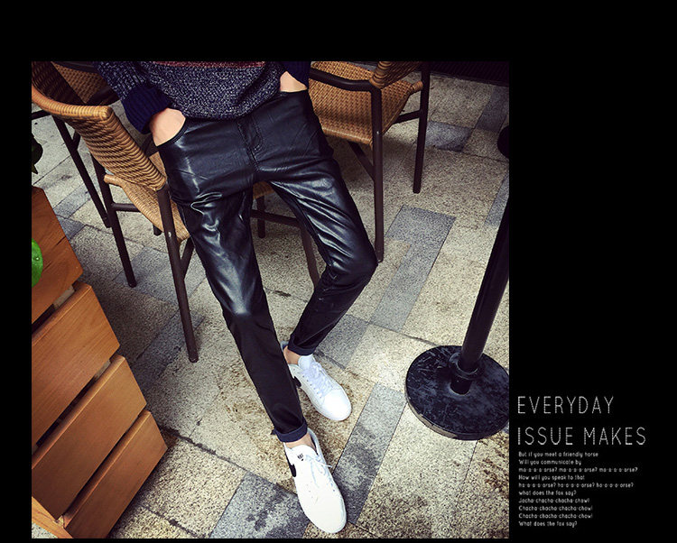 Pantalon cuir homme en vrac pour adolescent pour printemps - Ref 1494206 Image 12