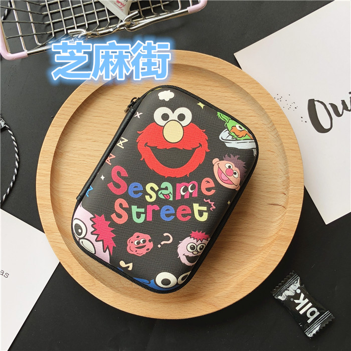 Lớn vuông hạt da cartoon tai nghe sạc các dòng dữ liệu lưu trữ các gói thu kỹ thuật số hộp lưu trữ dễ thương Nữ - Lưu trữ cho sản phẩm kỹ thuật số hộp đựng tai nghe over ear