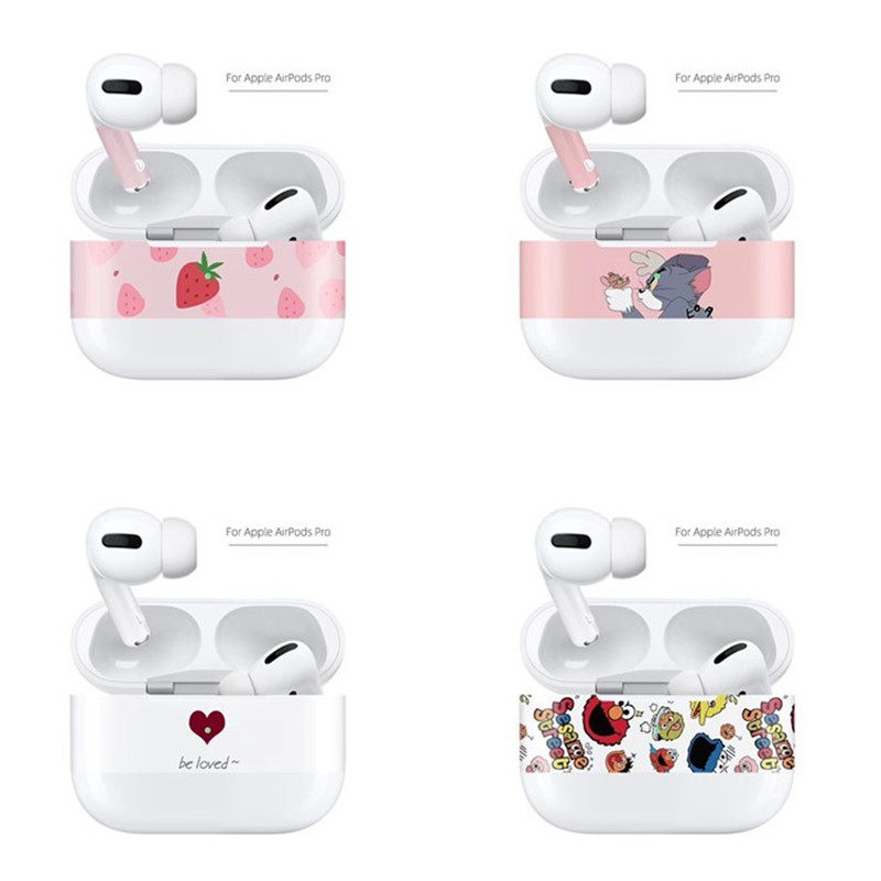 Apple wireless Bluetooth headphones AirPods Pro 3 generations protected color stickers No Remain Mark Cartoon Accessories Women