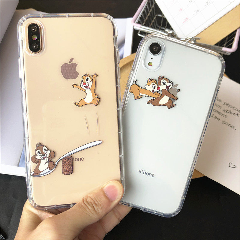 Couple creative little squirrel iphone12 11Pro Max mobile phone Protective case Apple X 6S 7 8plus cartoon XR