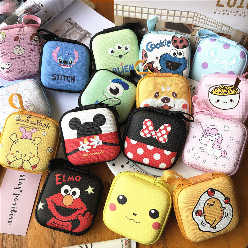 Mini small number Cartoon large set headphone containing bag Apple airpods data line scattered money to tidy up the box