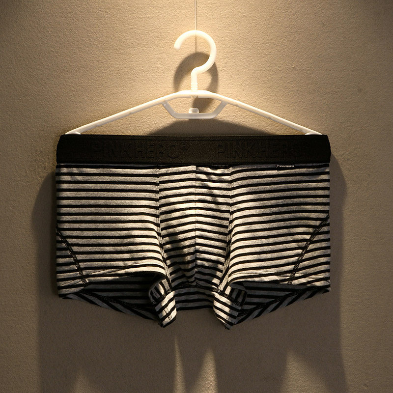 2-pack men's underwear Men's pure cotton comfortable Japanese literature and art plain striped boxers men breathable men's shorts head