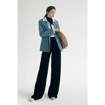 RoseLingLing casual style velvet slim straight tube elastic waist air pants trousers women Spring