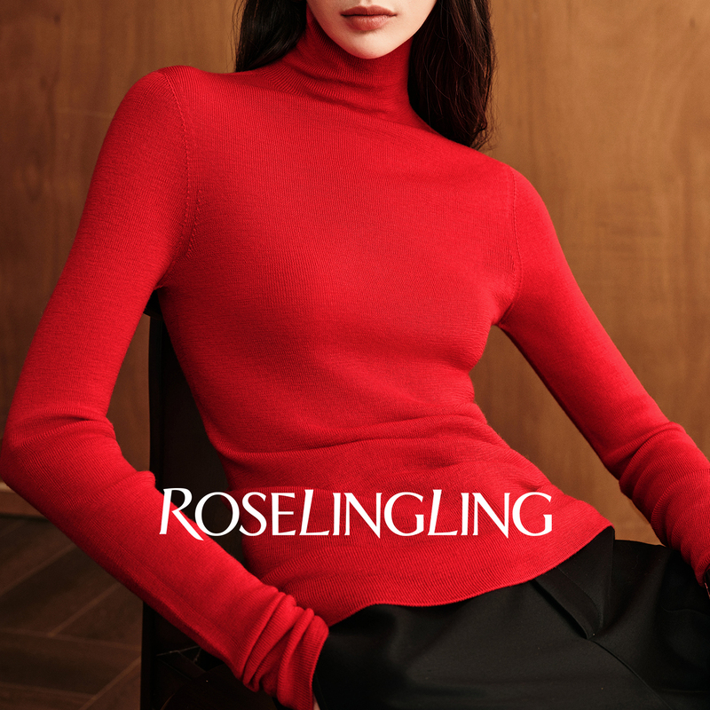 [Hot-Selling Upgrade] Roselingling Best-Selling 50W Base Layer Seamless One-Piece Turtleneck Wool Knitwear