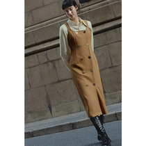 RoseLingLing time hourglass Diamond U-neck mix and match buckle design stack vest dress women Spring