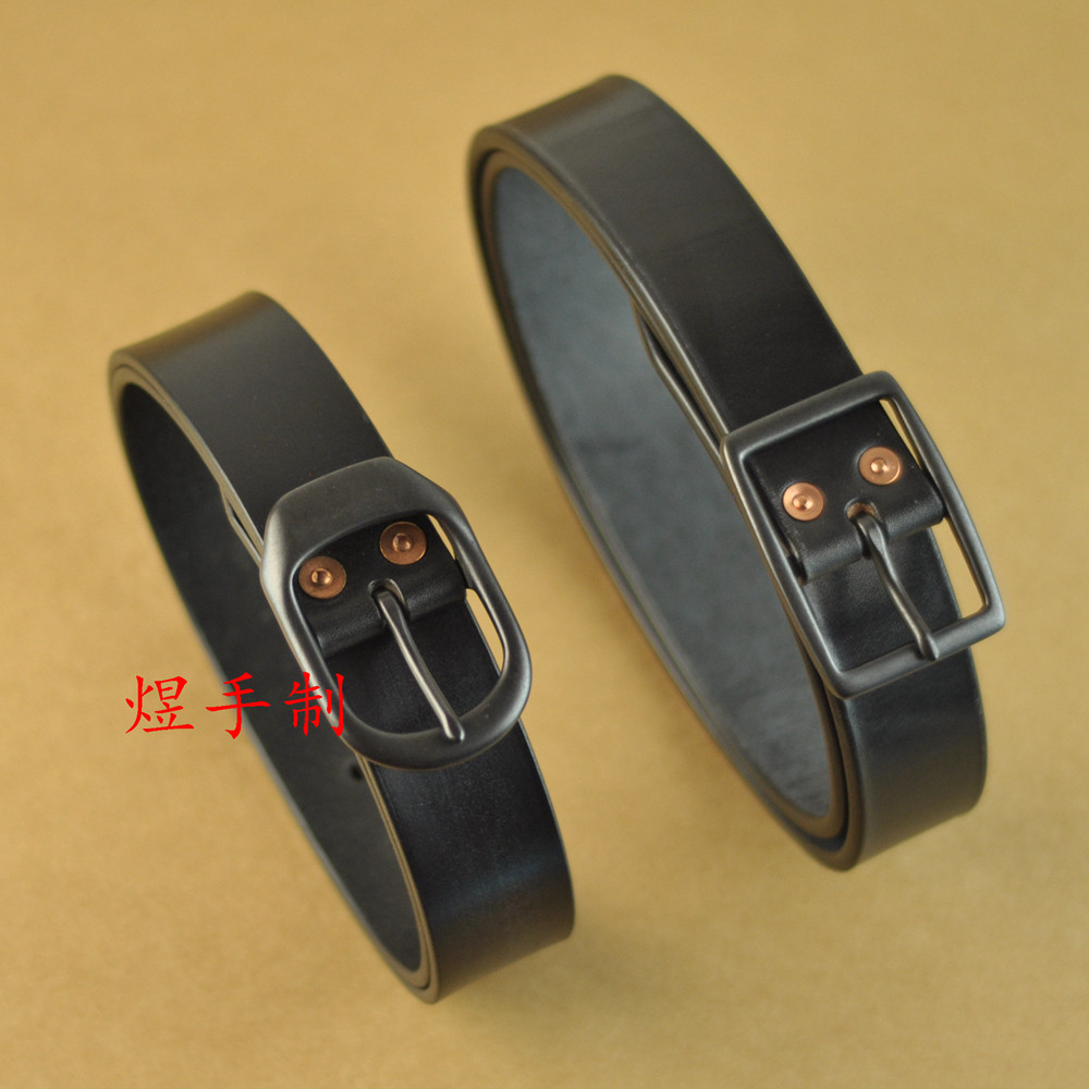 8 fold retro cow raising Japanese Tochigu British JE horse reins belt hip back Black Samurai handmade