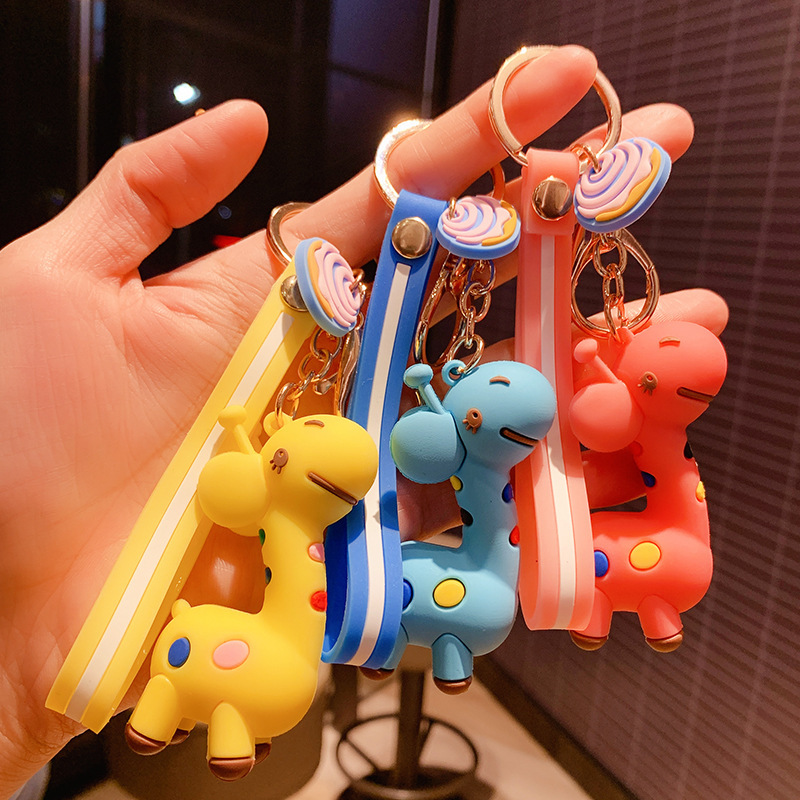 Cartoon Giraffe Keychain Car Pendant Korean Cute Keychain Ring Student Birthday Gift Creative Gift Cartoon Giraffe Keychain Car Pendant Korean Cute Keychain Ring Student Birthday Gift Creative Gift