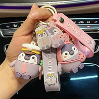 Мультяшный брендовый милый ранец, брелок, ключи от машины для влюбленных с застежкой, пингвин, простой и элегантный дизайн, подарок на день рождения