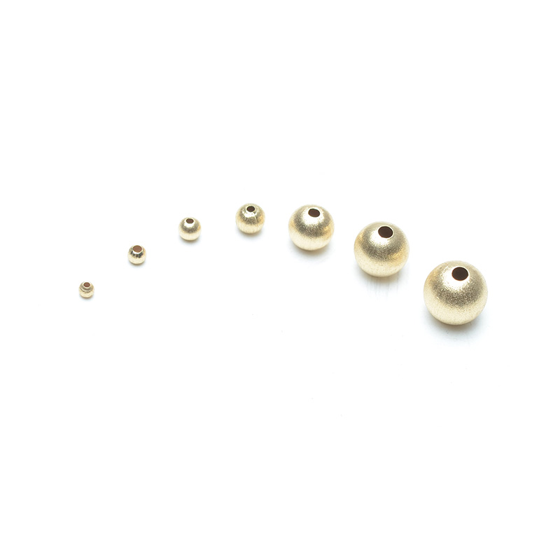Vàng 18k làm bằng tay tròn nhỏ hạt vàng hạt DIY lỏng hạt ngọc bích hạt ngọc phụ kiện vòng tay vòng chân với hạt - Vòng chân lắc chân vàng tây