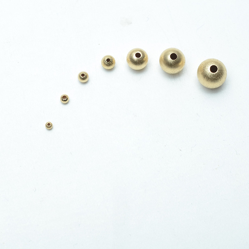 Vàng 18k làm bằng tay tròn nhỏ hạt vàng hạt DIY lỏng hạt ngọc bích hạt ngọc phụ kiện vòng tay vòng chân với hạt - Vòng chân lắc chân vàng tây