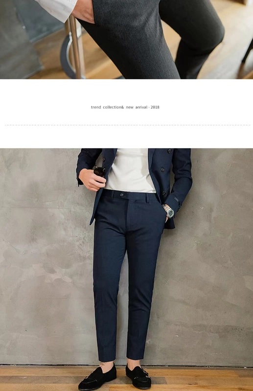 Quần Mustache shop nam phiên bản Hàn Quốc của xu hướng quần âu đen quần tây 2018 thu chân mới