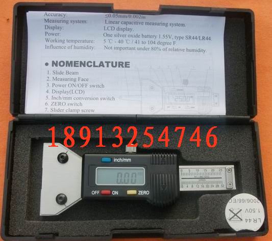 Number of display tire depth scale stainless steel number of display tire grain depth ruler 0-25mm with cover plate outlet Europe and America