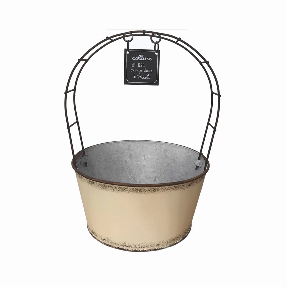 Morning Garden Iron Art Flower Pots Retro White Day Style Fields ladders Climbing Rattan footbridge Footbridge Ladder Shelf Basin-Taobao