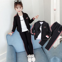 Childrens Clothing Girl Autumn Clothing Suit 2022 New CUHK Child Super-Ocean Air Spring Autumn Children Sports Three Sets of Korean Edition