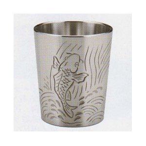 Japan Osaka Silk Tin Carp Yunlong Wine Cup Cold Drink Cup Wooden Box Gift