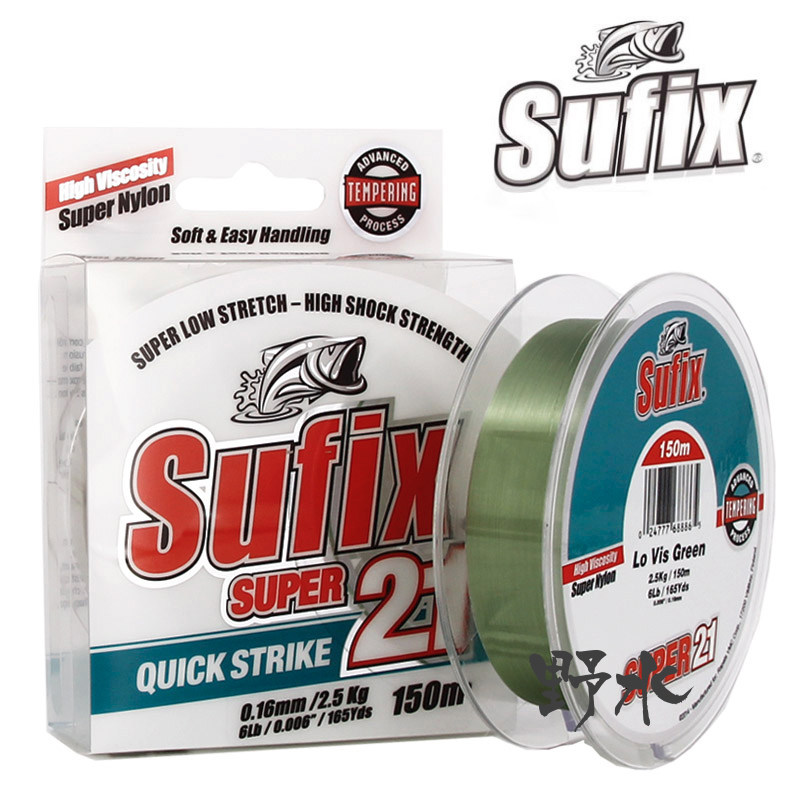 Wild water SUFIX SUFIX SUPER21 Strong pull nylon line Low extension Luya line Main line long throw fishing line
