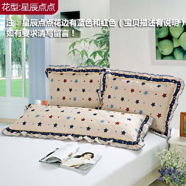 Kẹp bông mịn tinh khiết kẹp bông dày bên gối đơn cộng với vỏ gối đôi dài 1,2 m 1,51,8m gối chặn vỏ đỗ