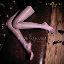Silk stockings thin high-density silky oily light addiction lure leg socks Light Legs open crotch free shape socks temptation black silk