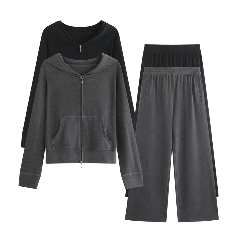 Forlin Double-Sided Fleece Hooded Zip-Up Jacket and Casual Pants Set Jn266100 Forlin Double-Sided Fleece Hooded Zip-Up Jacket and Casual Pants Set Jn266100