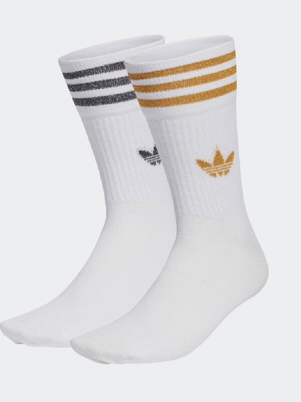 Adidas Trefoil Women's Long Three-Stripe Logo Sweat-Absorbent Breathable Fashionable Cotton Socks H37063