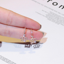 Crown studded sterling silver earrings Korean fashion womens net red 2021 New Tide silver needle earrings hypoallergenic earrings