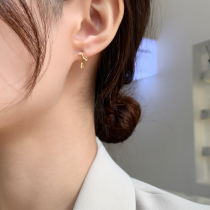 Ear clip female senior summer temperament 925 sterling silver fresh mini temperament Korean personality simple earrings