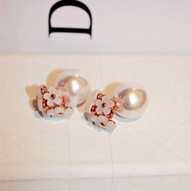 Xiaohuan Xi Haiqing same earrings female flowers Pearl sterling silver white earrings 2021 New Tide atmospheric earrings