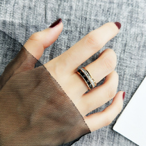 Japanese light luxury will move ring net Red simple fashion personality female titanium steel rose gold does not fade ins Wind