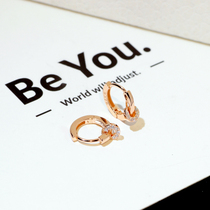 Rose gold ear buckle earrings 2021 New Tide sterling silver temperament small earring female Xiuqi earrings Korean round face