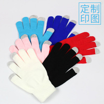 Male and female touch-screen knitted wool gloves outdoor sports sub-finger warm custom logos Intu gift guard