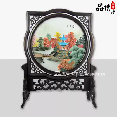 Hunan embroidery boutique double-sided embroidery love evening Pavilion Hunan scenic spots decorative painting to send customers Dragon Boat Festival gifts