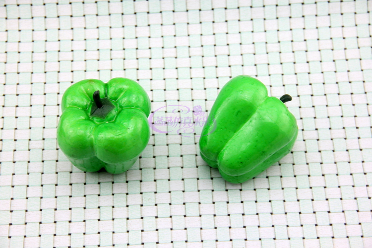 Simulation Green Vegetable Pepper Foam Fake Vegetables Model Round Chili Props Sweet Pepper Early Teaching Model Teaching Appliance Decoration