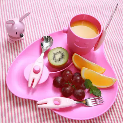 Italian original imported Rivadossi children knife and fork spoon bowl anti-fall baby split tableware dinner plate set
