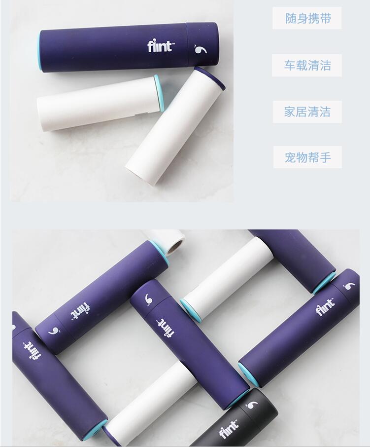 Mỹ Flint Fashion Portable Sticker Con lăn Quần áo có thể dính Giấy tẩy trang Bàn chải dính - Hệ thống giá giặt dụng cụ cắt lông xù trên quần áo