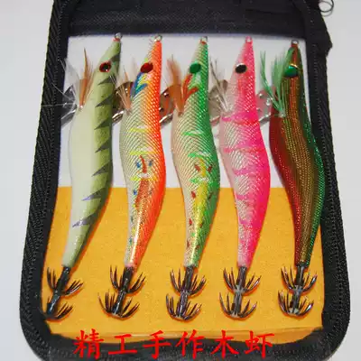 3 5 Wood shrimp Luya bait squid bait squid hook luminous sea fishing shrimp fake shrimp shrimp fake bait