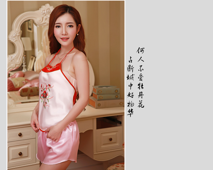 [Đặc biệt hàng ngày] tạp dề phụ nữ gợi cảm phong cách dân tộc retro đồ lót mô phỏng lụa thêu lựu đồ ngủ cosplay