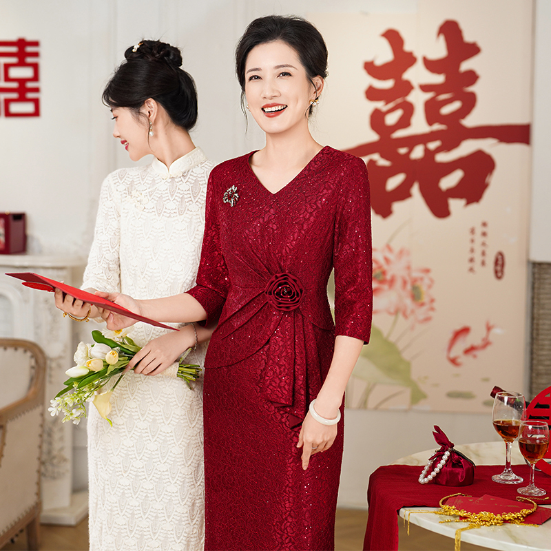 Wedding Dress for the Mother of the Bride, Banquet Dress, Wedding Dress for the Mother of the Bride, Slimming Plus Size Dress for Parties and Gatherings Wedding Dress for the Mother of the Bride, Banquet Dress, Wedding Dress for the Mother of the Bride, Slimming Plus Size Dress for Parties and Gatherings