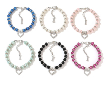 Pet Loving Necklace Small Dog Teddy Bib Bear Beauties Kitty Pearl Adjustable Collar Flower Pooch Photo Ornament