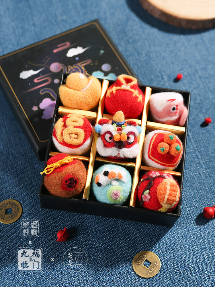 Chinese style National Tide Cultural and creative Palace gift box Wool Felt Wool Felt Creative handmade diy production gift material package