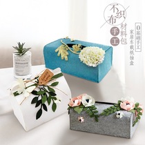 Chinese style non-woven fabric diy handmade creative materials package peony paper box paper towel table decoration decoration