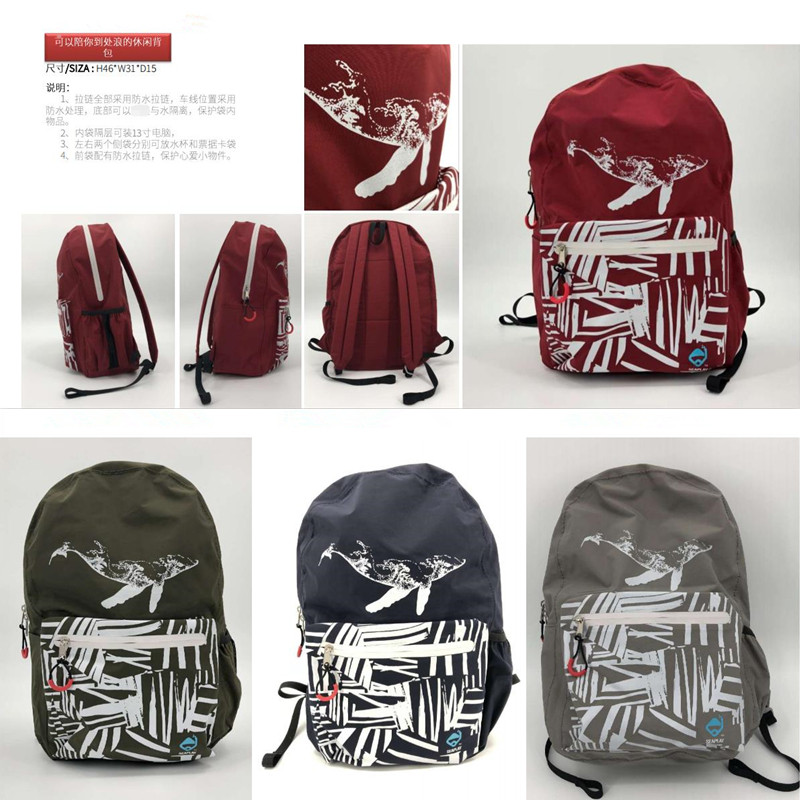 SEAPLAY double shoulder casual outdoor shoulder bag ultra light and contained waterproof killer whale 12L large winged whale 18L