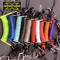 X-ADVENTURER Diving Anti-Lost Rope Stainless Steel Spring Rope Flashlight Camera Hand Rope Accessories Explorer