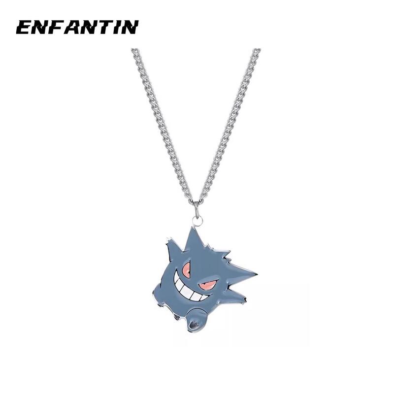 Enfantin Original Pokémon Cartoon Gengar Pendant Hip-Hop Necklace Unisex Trendy Versatile Sweater Chain Enfantin Original Pokémon Cartoon Gengar Pendant Hip-Hop Necklace Unisex Trendy Versatile Sweater Chain