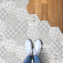 Fun Suo elegant hexagonal small tiles ins Nordic toilet hexagonal tile kitchen wall tiles non-slip floor tiles