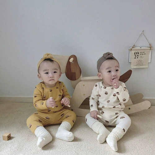 Детское нижнее белье, хлопковый комплект для младенца, базовая осенняя пижама, зимний комбинезон для новорожденных